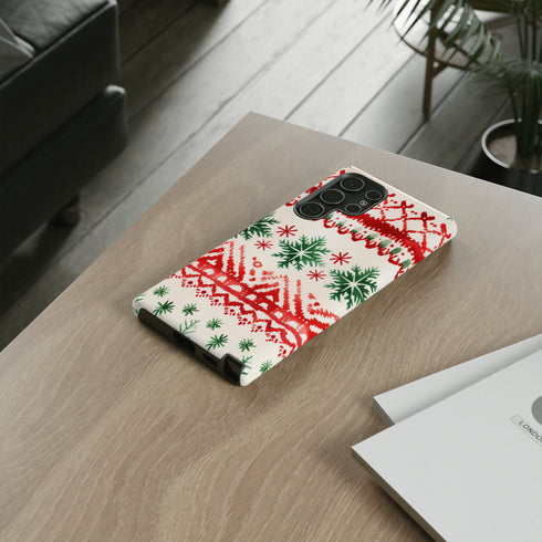 Watercolor Study of Christmas Patterns - Impact Resistant Phone Case